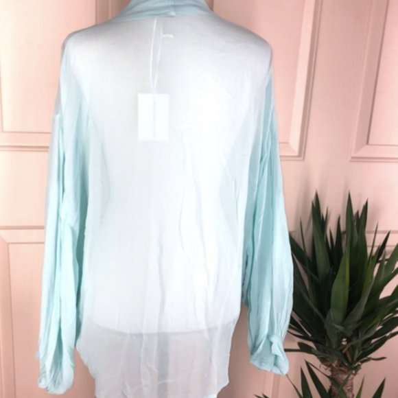 Young Fabulous & Broke Sheer Tie Front Blouse - Picture 4 of 6